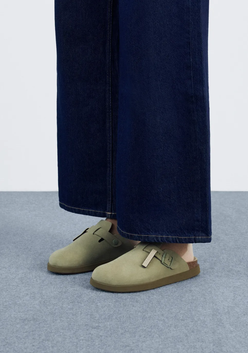 D.Franklin Vibe Clog Buckle Khaki|Damen Sandalen
