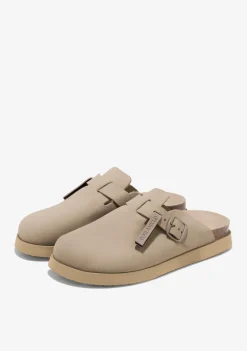D.Franklin Vibe Clog Buckle Taupe|Damen Sandalen