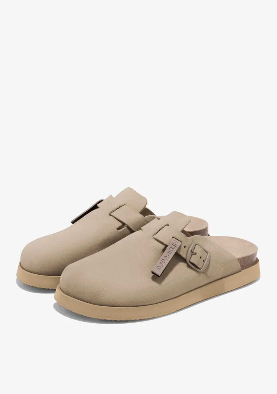 D.Franklin Vibe Clog Buckle Taupe|Damen Sandalen