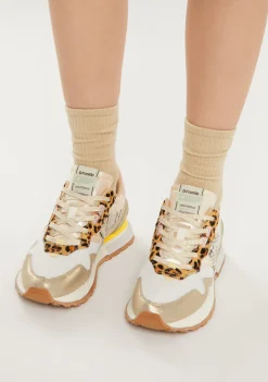 D.Franklin Vibla Zig Patch Gold|Damen Sneakers