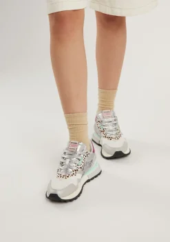 D.Franklin Vibla Zig Patch Silver|Damen Sneakers
