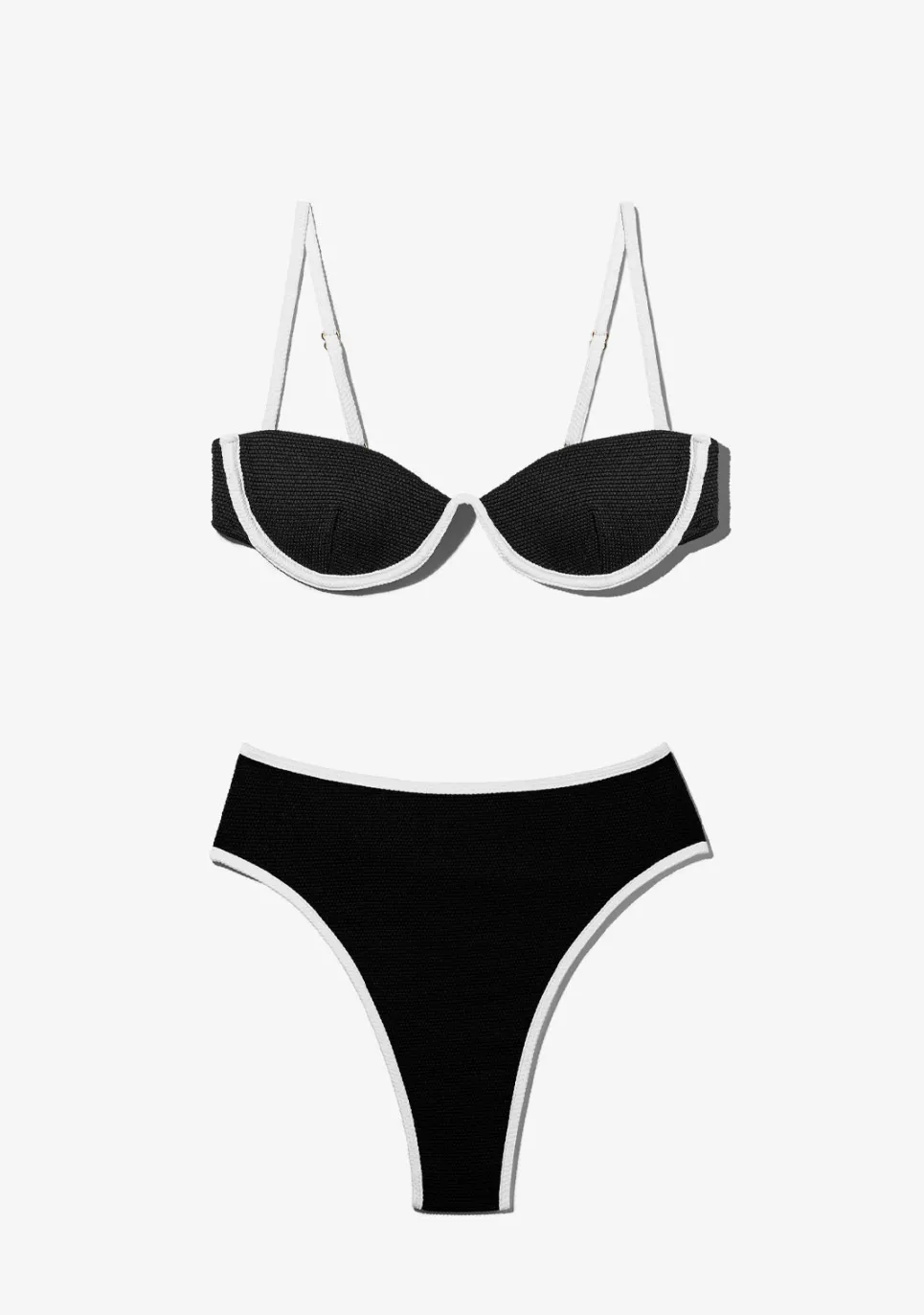 D.Franklin Wake Top + Wake Bottom Bikini Black|Damen Bikinis Und Einteiler