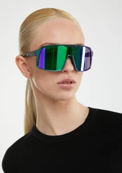 D.Franklin Wind Limited Iridiscent Navy / Green|Damen Sport-Sonnenbrillen