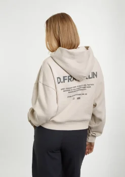 D.Franklin Worldwide Crop Hoodie Ice Grey|Damen Sweatshirts