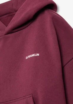 D.Franklin Worldwide Crop Hoodie Wine|Damen Sweatshirts
