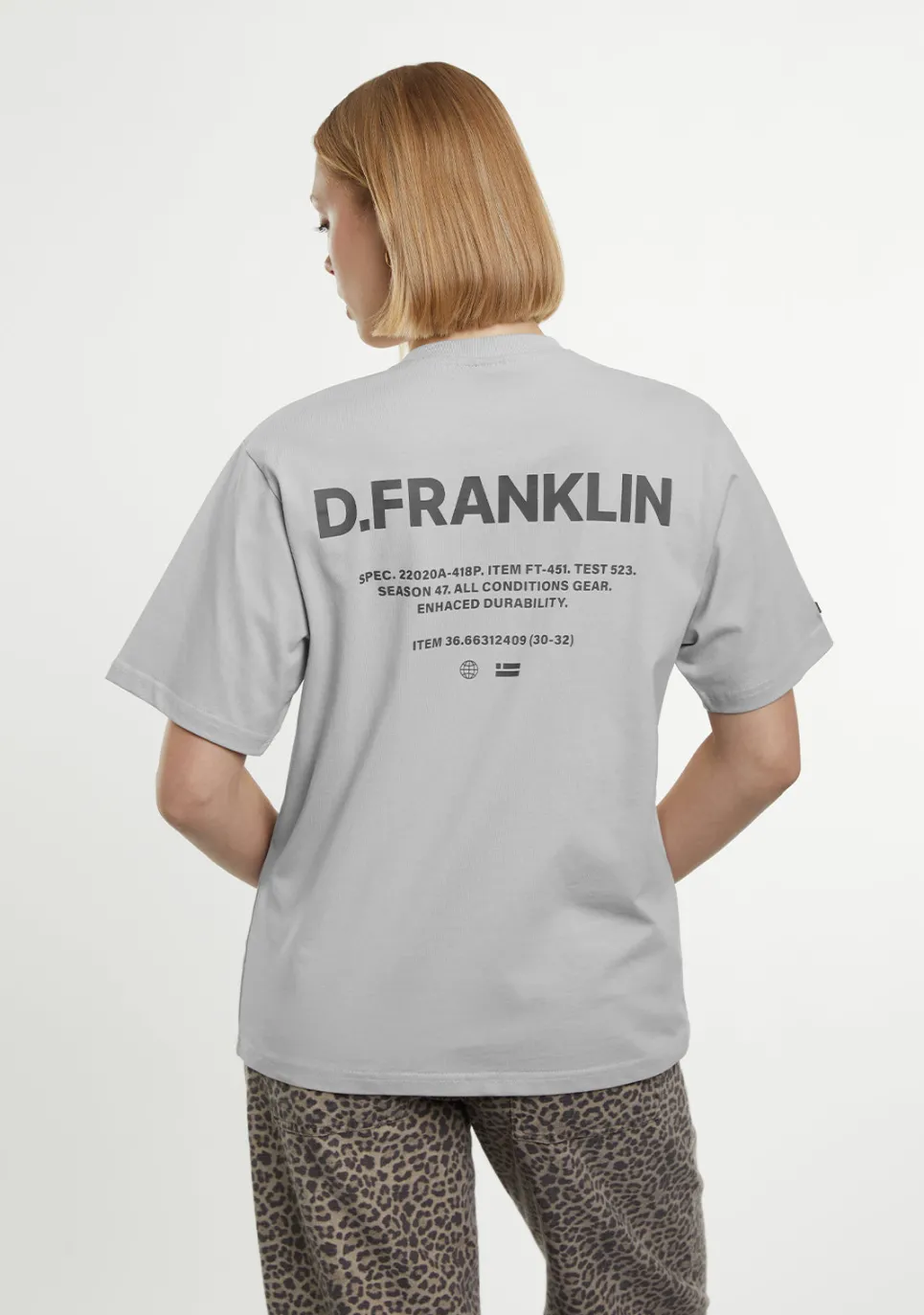 D.Franklin Worldwide Tee Ice Grey|Damen T-Shirts|T-Shirts
